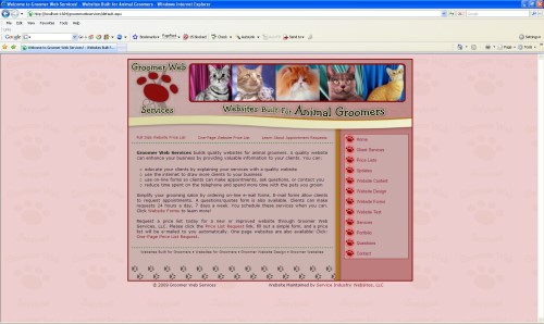 Example of centered positioned website Centered Pictured Website